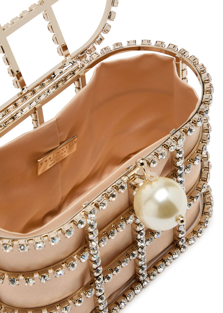 Rosantica Holli Crystal-embellished Satin top Handle bag - Gold - One Size