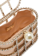 Rosantica Holli Crystal-embellished Satin top Handle bag - Gold - One Size