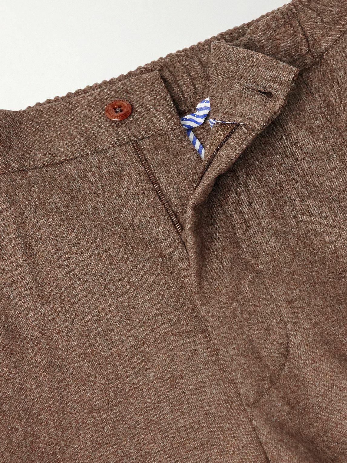 Rubinacci - Leisure Straight-Leg Pleated Wool-Flannel Trousers - Brown