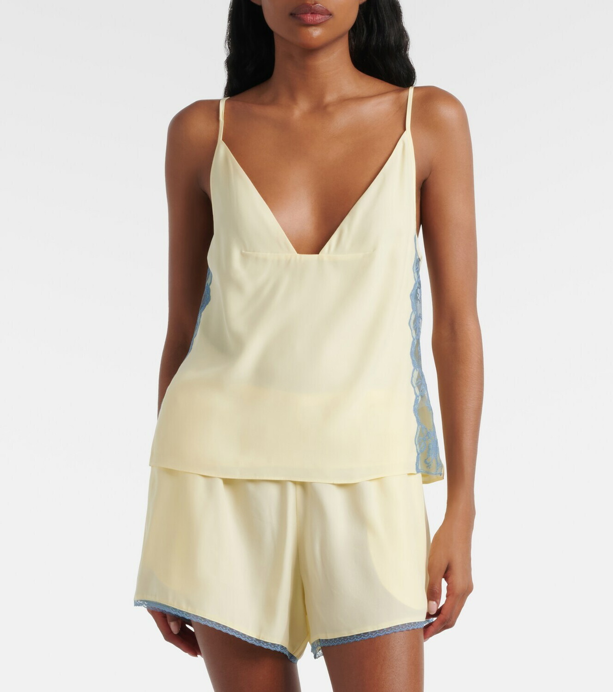 SIR Lace-trimmed silk camisole