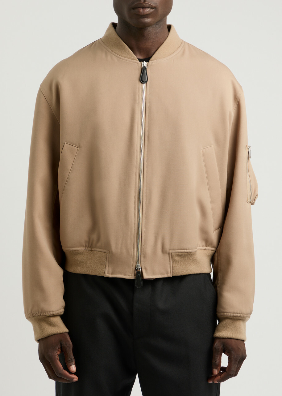 Jil Sander Wool Bomber Jacket Beige Jil Sander