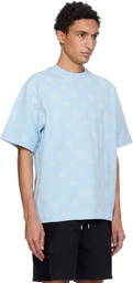 Casablanca Blue Applique Monogram Oversized Short Sleeve T‑shirt