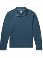 Faherty - Movement™ Stretch Recycled-Jersey Half-Zip Sweatshirt - Blue