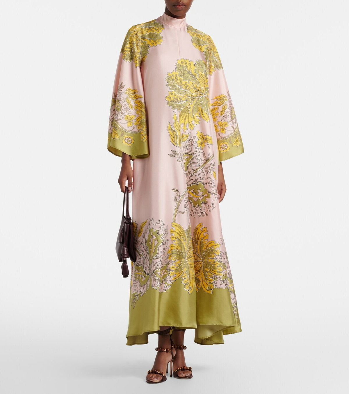 La DoubleJ Magnifico floral silk twill maxi dress