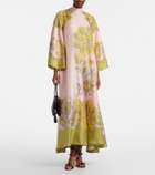 La DoubleJ Magnifico floral silk twill maxi dress