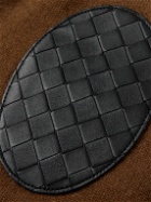Bottega Veneta - Intrecciato Leather-Trimmed Cashmere-Blend Cardigan - Brown