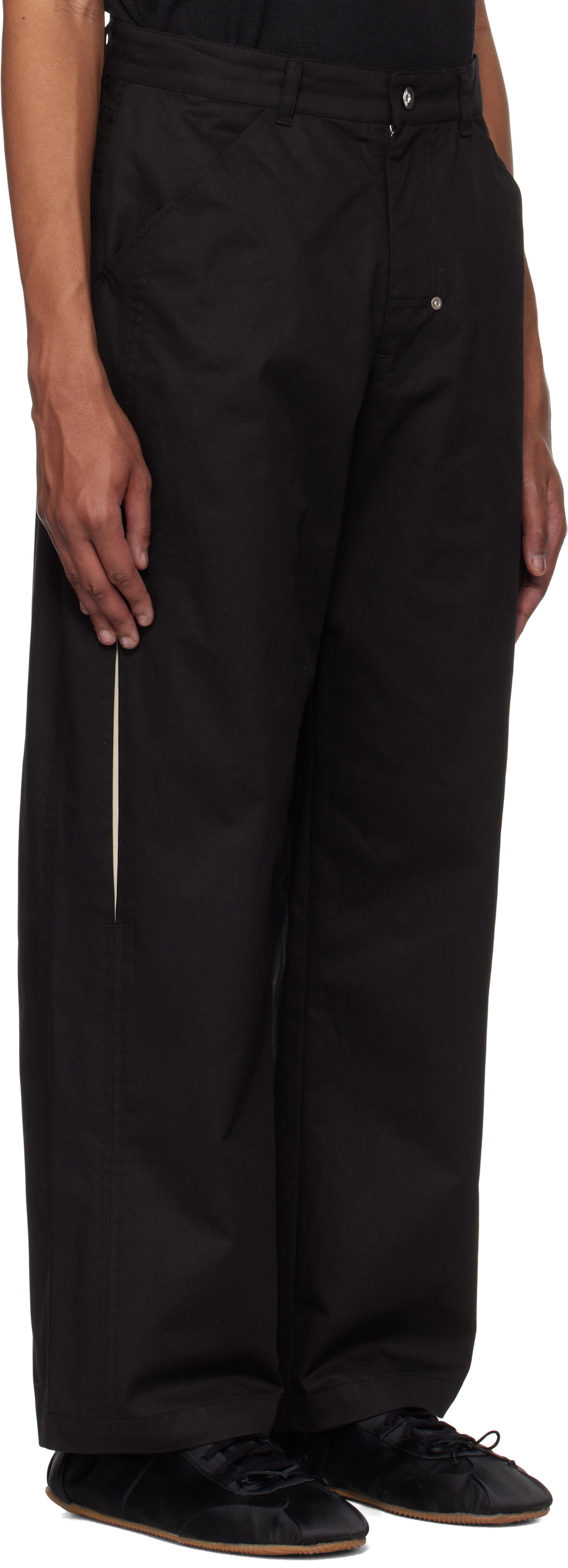 Kijun Black Color Slit Trousers