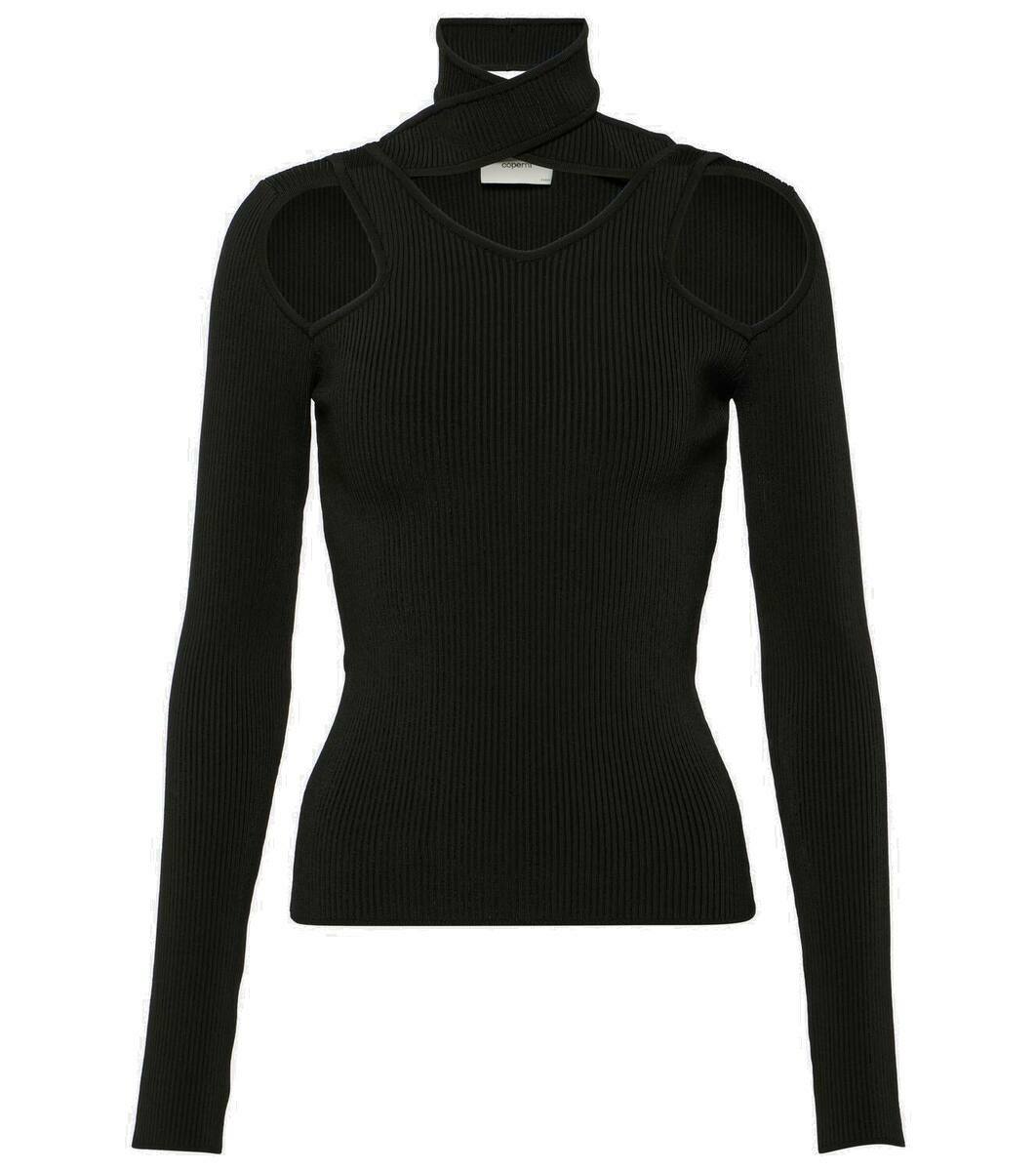 Coperni Ribbed-knit cutout top Coperni