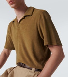 Frescobol Carioca Cotton-blend terry polo shirt