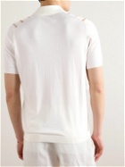 Brunello Cucinelli - Striped Cotton Polo Shirt - White