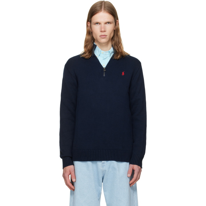 Photo: Polo Ralph Lauren Navy Half-Zip Sweater