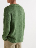 Deveaux - Carter Merino Wool-Blend Bouclé Sweater - Green