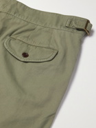 RUBINACCI - Manny Pleated Virgin Wool and Linen-Blend Twill Shorts - Green - IT 46