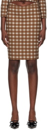 SHUSHU/TONG Brown Check Skirt