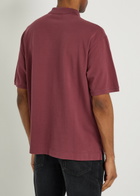 Acne Studios Logo-embroidered Cotton Polo Shirt Red