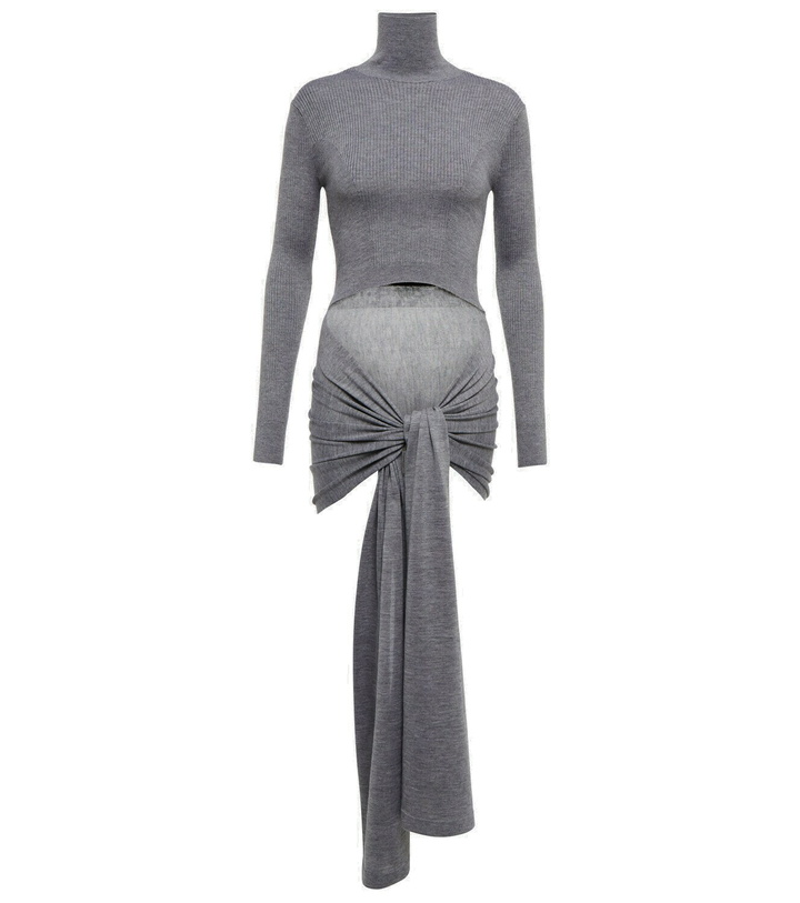 Photo: Alaïa Tie-front cashmere and silk turtleneck sweater