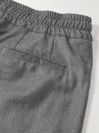 Altea - Martin Straight-Leg Cotton-Twill Drawstring Trousers - Gray
