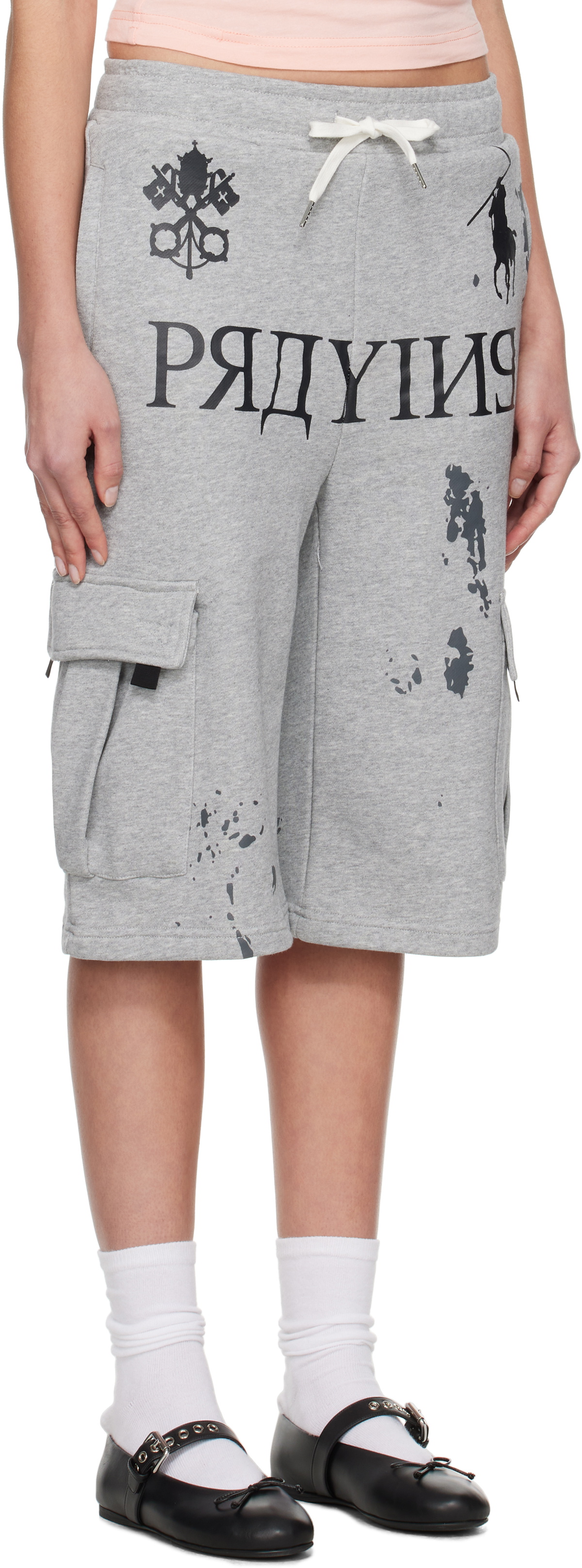 Praying Gray 'Praying' AI Logo Cargo Shorts