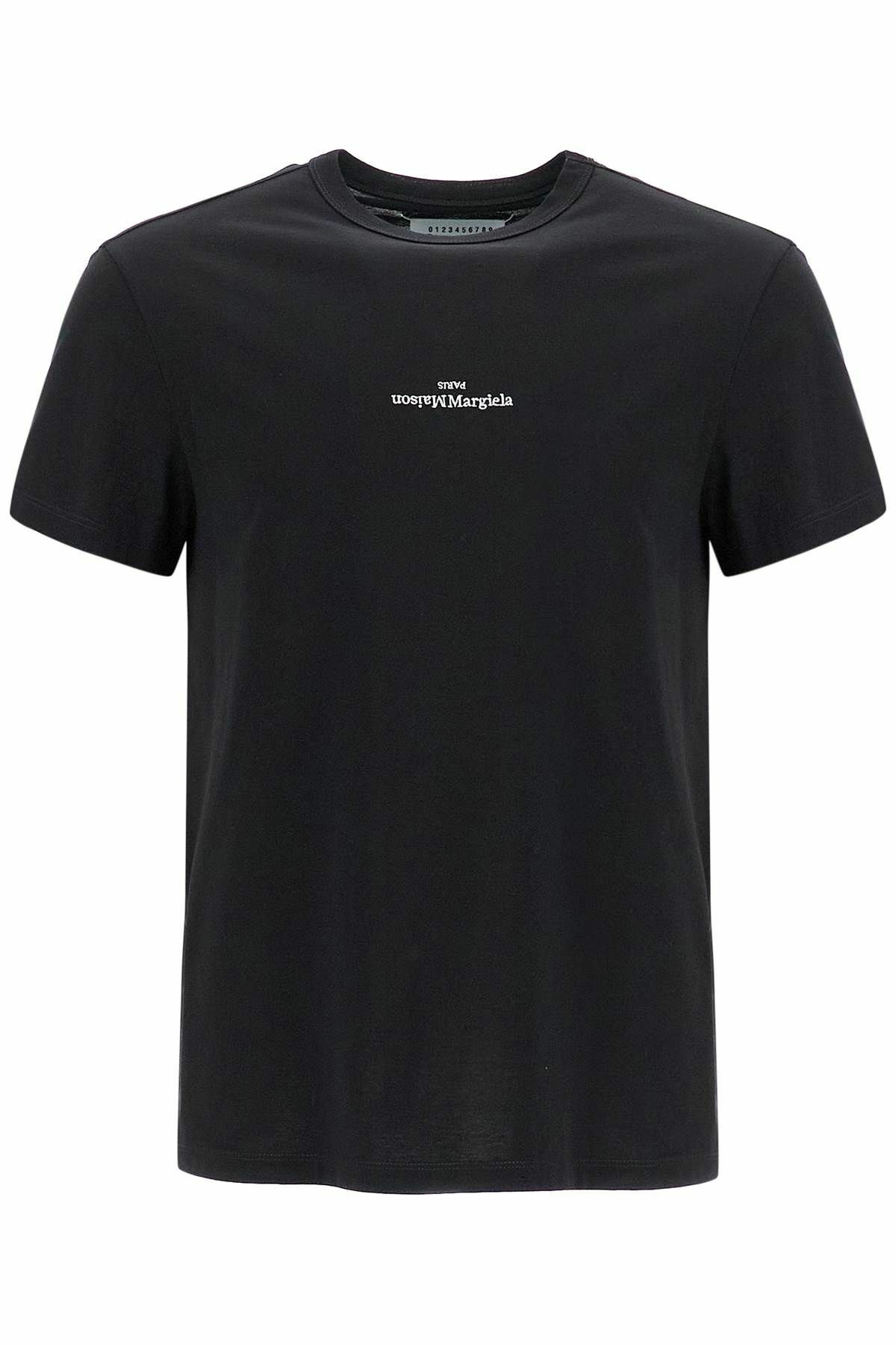 ★Maison Margiela★ Reverse Logo T-Shirt Black White S30GC07 MAISON MARGIELA 'reverse logo t-shirt with Black Maison Margiela