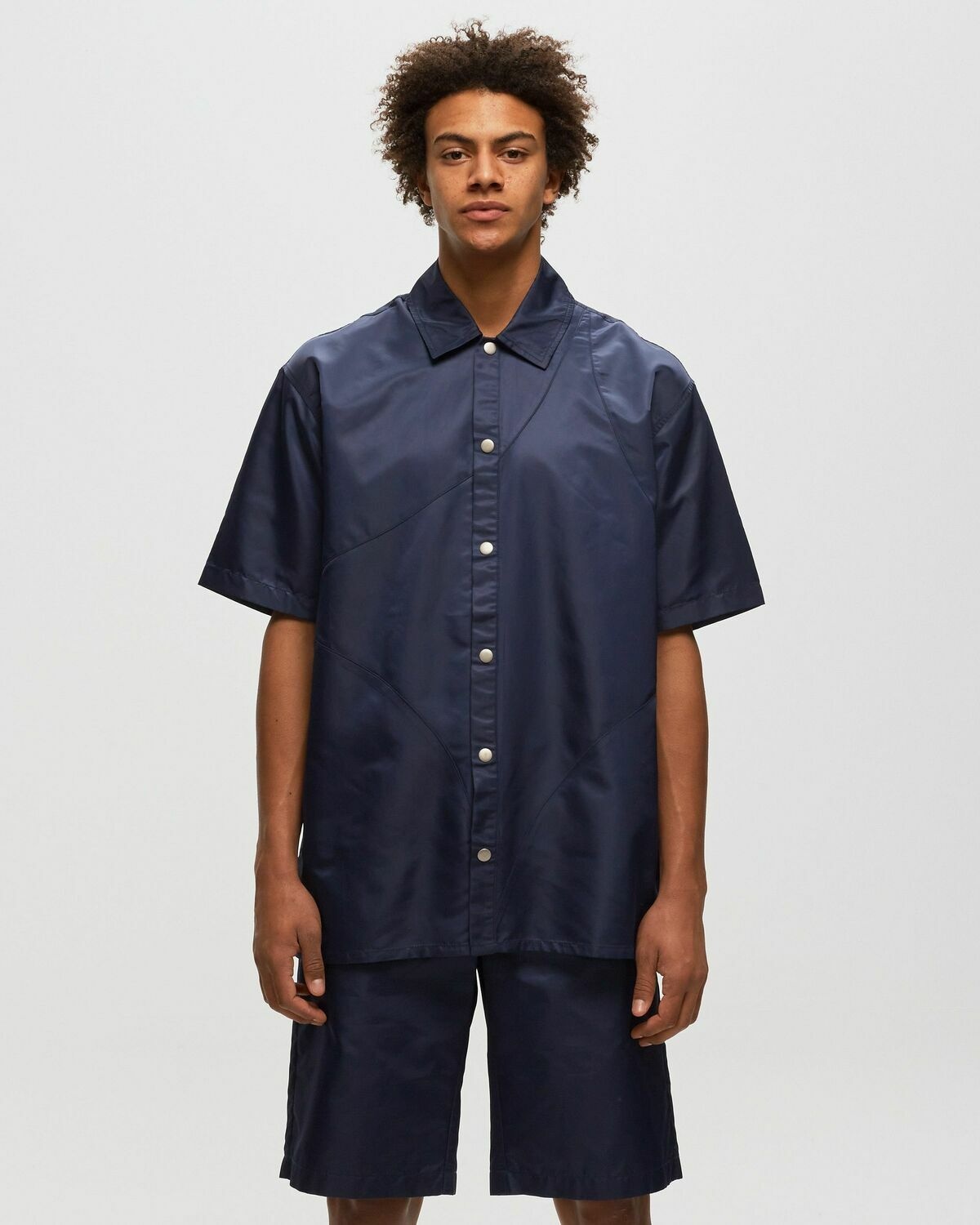 Bstn Brand Nylon Shortsleeve Shirt Blue - Mens - Shortsleeves