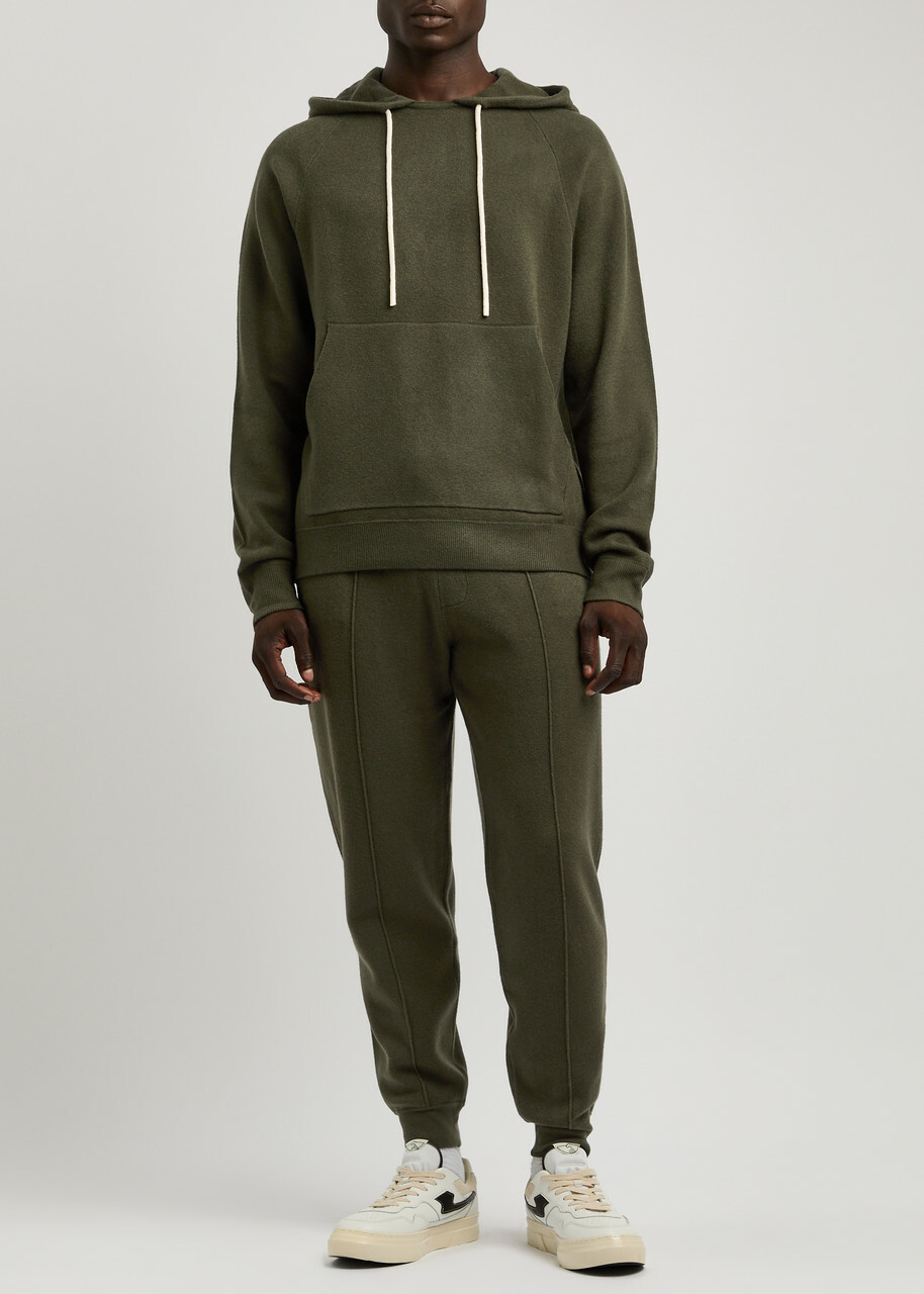 Paige Donaldson Hooded Knitted Sweatshirt Dark Green