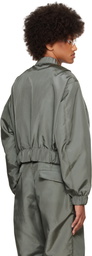 Karmuel Young Gray Molded Bulk Bomber Jacket