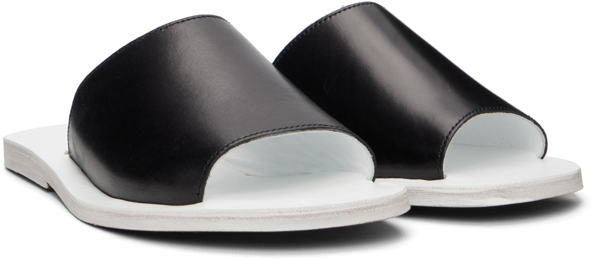 Rier Black & White Leather Sandals