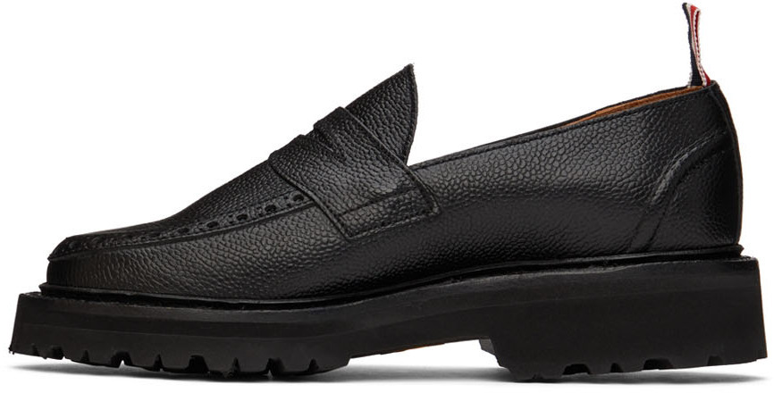 Thom Browne Black Commando Sole Penny Loafers