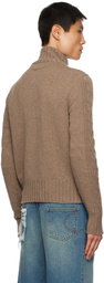 Edward Cuming Brown Zip Sweater