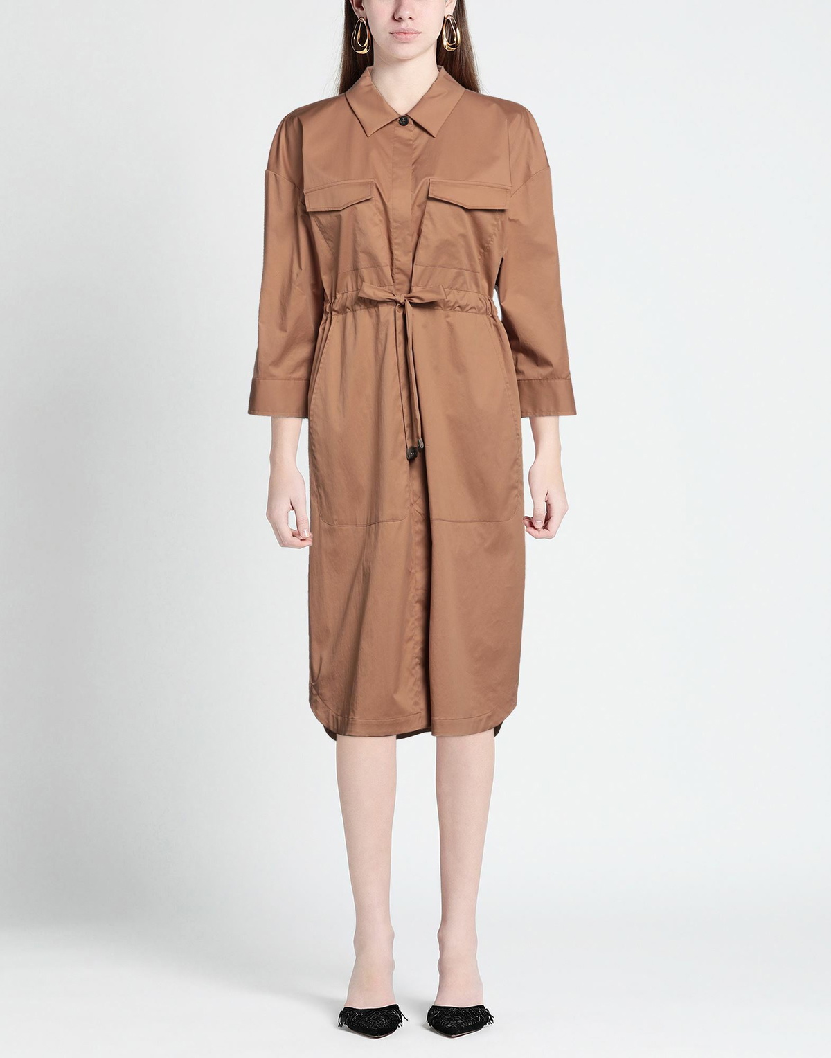 Peserico Womens Midi dress Camel