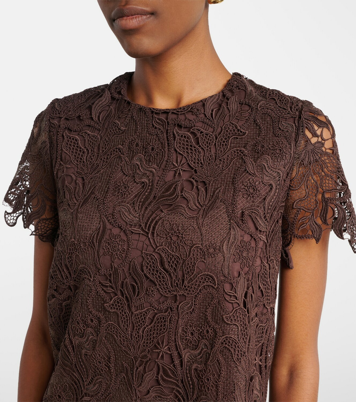 Max Mara Cotton guipure lace minidress