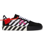 Off-White - Striped Canvas and Suede Sneakers - Black