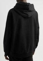 Lanvin Logo-embroidered Hooded Cotton Sweatshirt Black