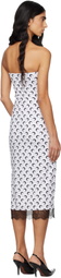 Marine Serre White Recycled Moon Jersey Bustier Midi Dress