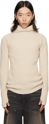 EGONlab Beige Knit Hoodie