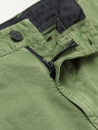 Stone Island - Straight-Leg Garment-Dyed Cotton-Blend Twill Cargo Shorts - Green