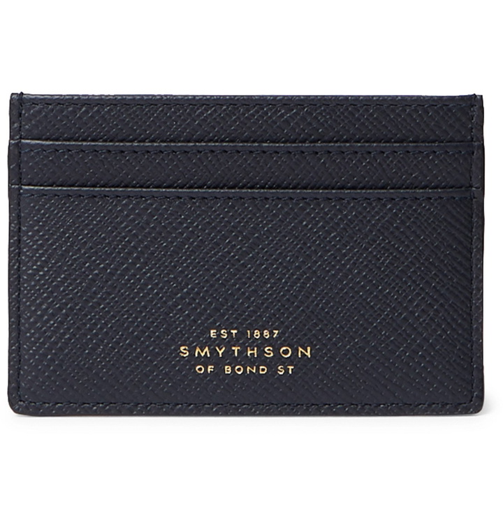 Photo: Smythson - Panama Cross-Grain Leather Cardholder - Blue