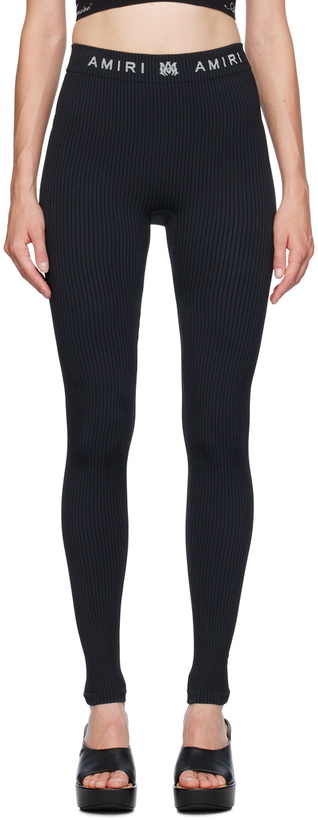 Photo: AMIRI Black MA Ribbed Seamless Leggings