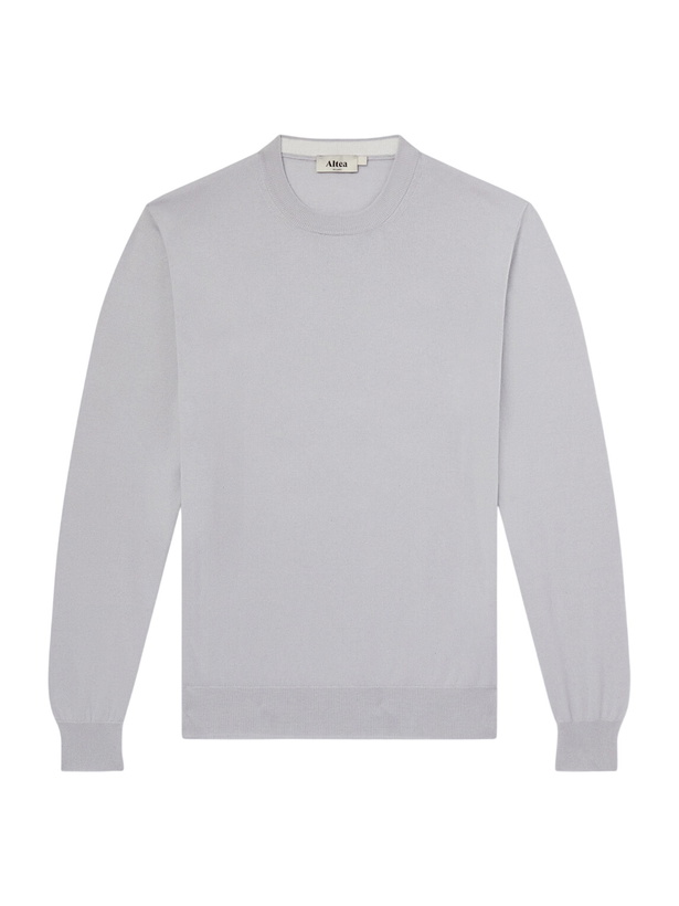 Photo: Altea - Cotton and Cashmere-Blend Sweater - Gray