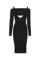 ANDREĀDAMO Black Stretch Viscose Blend Dress