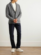 Boglioli - Shawl-Collar Ribbed Wool and Cashmere-Blend Cardigan - Gray