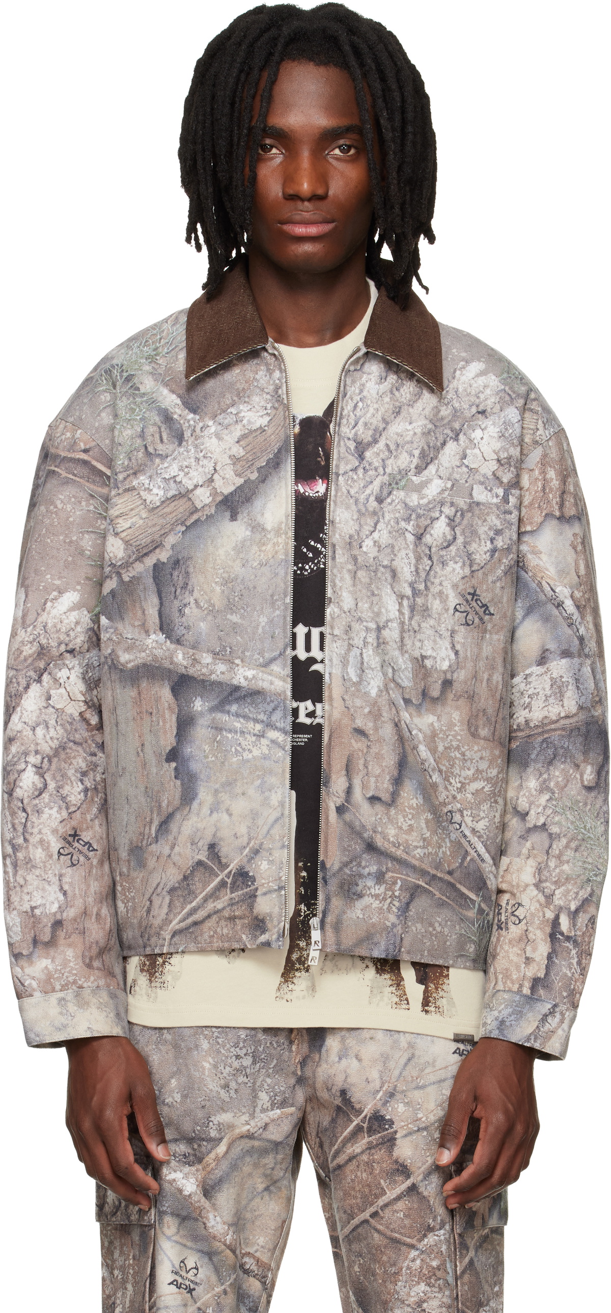 Represent Khaki Realtree Camo Trucker Jacket