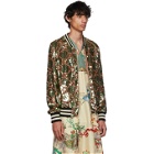 Gucci Green GG Sequin Bomber Jacket