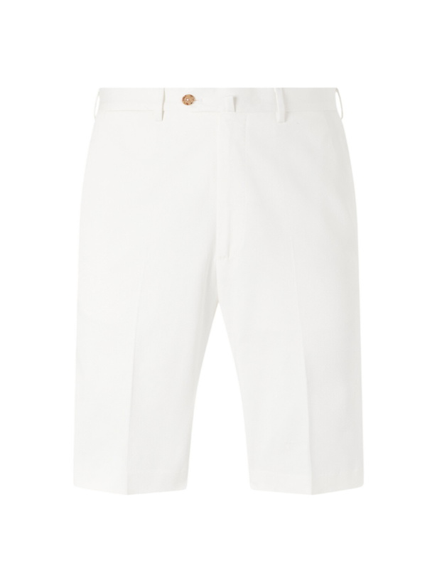 Photo: De Petrillo - Straight-Leg Cotton-Blend Twill Shorts - White
