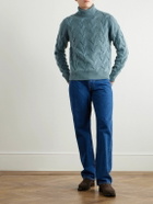 Thom Sweeney - Cable-Knit Cashmere Rollneck Sweater - Blue
