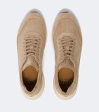 Fedeli Suede-trimmed sneakers