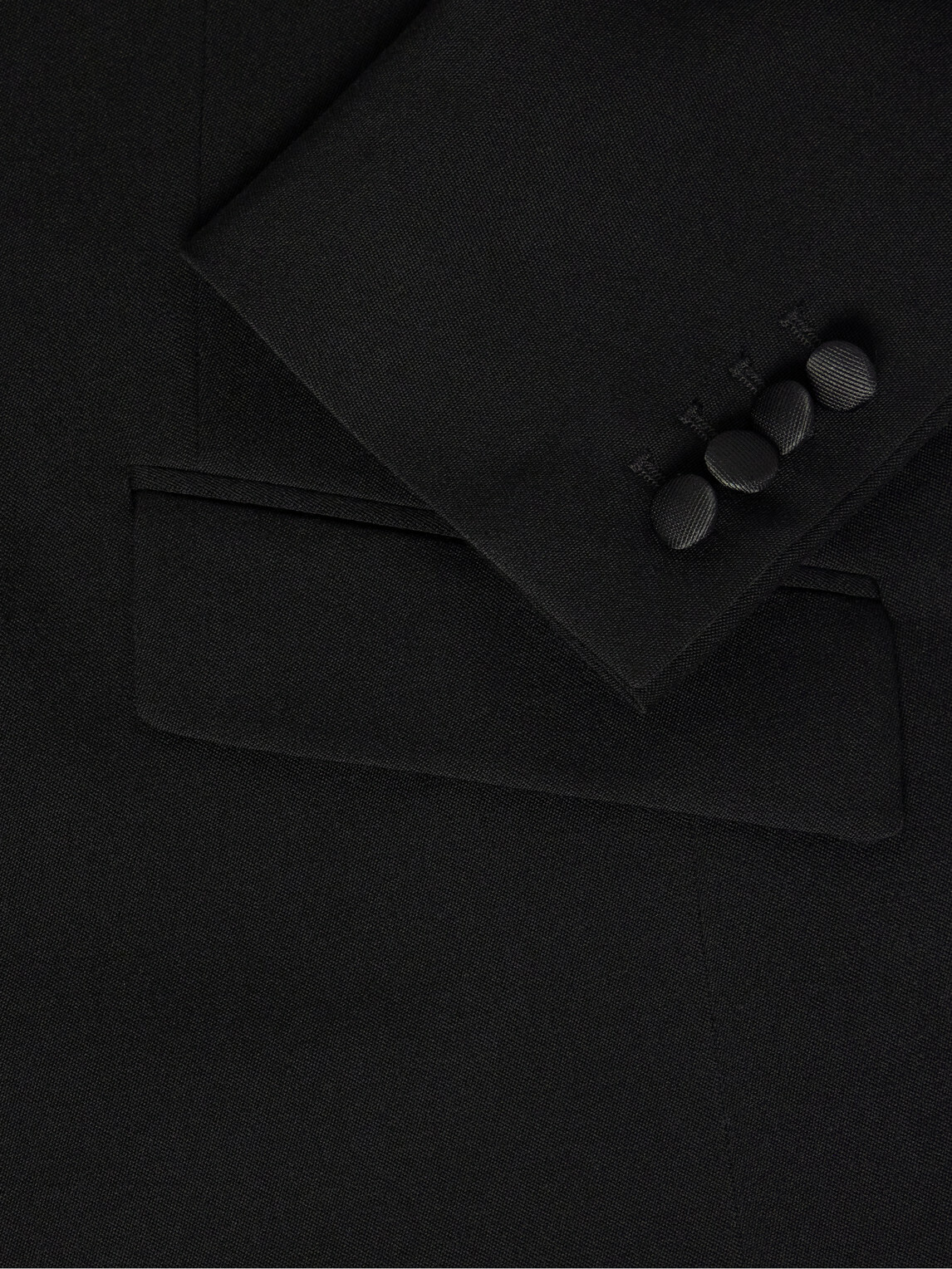 Favourbrook - Grosgrain-Trimmed Double-Breasted Wool Tuxedo Jacket - Black