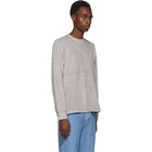 Eckhaus Latta Grey Velour Lapped Sweater