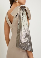 Maison Margiela Bow-appliquéd Satin Gown Cream