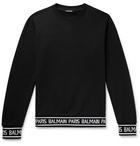 Balmain - Logo-Trimmed Loopback Cotton-Jersey Sweatshirt - Black